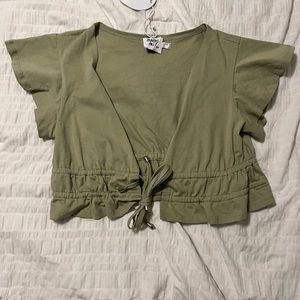 Green, Size 4, Princess Polly Crop Top Khanki
